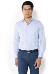 the bostonians ανδρικό πουκάμισο με μικροσχέδιο custom fit `dobby` - anp2407 μπλε ανοιχτό