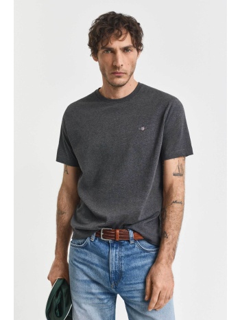 gant ανδρικό t-shirt μονόχρωμο με κεντημένο λογότυπο σε προσφορά
