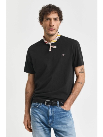 gant ανδρικό t-shirt μονόχρωμο με κεντημένο λογότυπο σε προσφορά