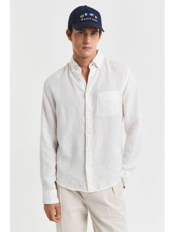 gant ανδρικό λινό πουκάμισο button down με τσέπη και