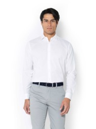 the bostonians ανδρικό πουκάμισο με ψιλό ριγέ σχέδιο custom fit `acorn poplin` - ans4836 λευκό