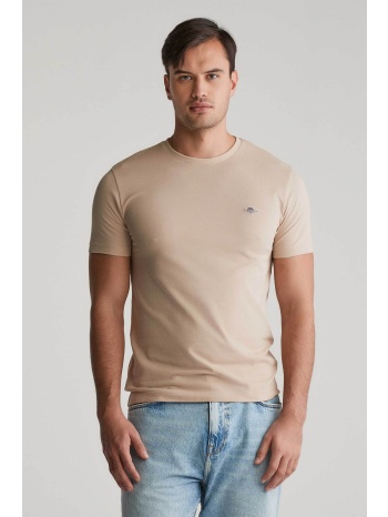 gant ανδρικό t-shirt πικέ με κεντημένο λογότυπο slim fit 