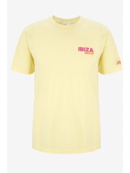 mc2 saint barth ανδρικό t-shirt μονόχρωμο με print `ibiza addicted` - tshm001-02617h κίτρινο