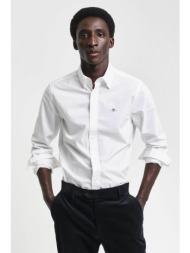 gant ανδρικό πουκάμισο button down classic poplin με κεντημένο λογότυπο slim fit - 3000102 λευκό