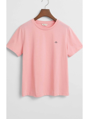 gant γυναικείο t-shirt μονόχρωμο με κεντημένο λογότυπο