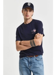 gant ανδρικό t-shirt με κεντημένο graphic logo regular fit - 2067004 μπλε σκούρο