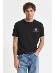 gant ανδρικό t-shirt με κεντημένο graphic logo regular fit - 2067004 μαύρο