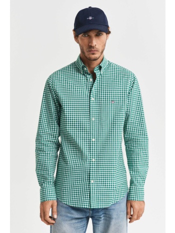 gant ανδρικό πουκάμισο button down classic poplin με καρό σε προσφορά