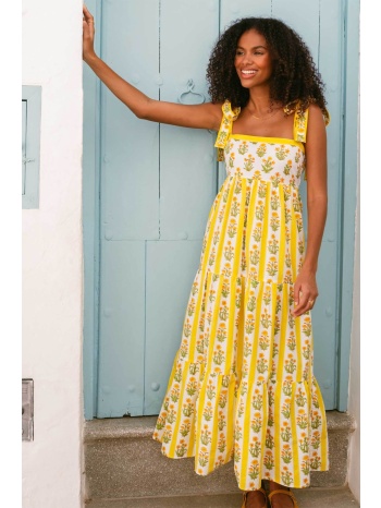 pink city prints γυναικείο maxi φόρεμα `buttercup stripe