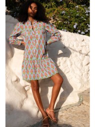 pink city prints γυναικείο mini φόρεμα `island buta margot` - margot πολύχρωμο