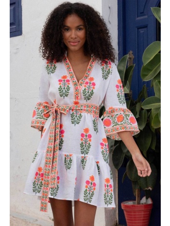 pink city prints γυναικείο mini φόρεμα `neon botanical