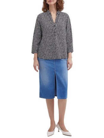 gerry weber γυναικεία midi φούστα - 510107-66833 μπλε