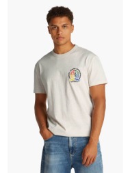 tommy jeans ανδρικό t-shirt με λογότυπο - dm0dm20809 κρέμ