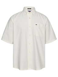 tommy jeans ανδρικό πουκάμισο με λογότυπο - dm0dm20873 εκρού