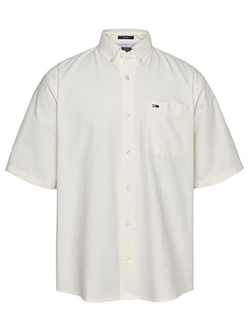 tommy jeans ανδρικό πουκάμισο με λογότυπο - dm0dm20873 εκρού