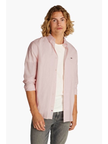 tommy jeans ανδρικό πουκάμισο με λογότυπο - dm0dm20875 ροζ