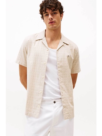 tommy jeans ανδρικό πουκάμισο με λογότυπο - dm0dm20890 εκρού