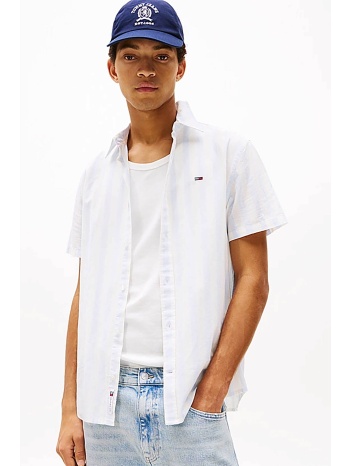 tommy jeans ανδρικό πουκάμισο με ριγέ σχέδιο και λογότυπο 