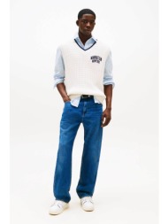 tommy jeans ανδρικό τζιν παντελόνι πεντάτσεπο straight fit - dm0dm21021 denim blue σκούρο