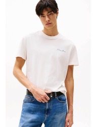 tommy jeans ανδρικό t-shirt με λογότυπο - dm0dm21868 λευκό