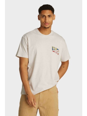 tommy jeans ανδρικό t-shirt με λογότυπο - dm0dm20350 κρέμ