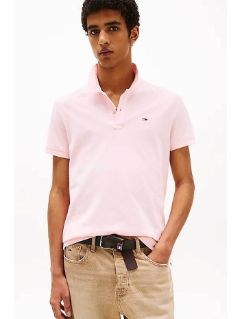 tommy jeans ανδρική μπλούζα πόλο μονόχρωμη slim fit 
