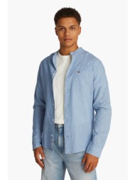 tommy jeans ανδρικό πουκάμισο μονόχρωμο regular fit - dm0dm20876 γαλάζιο