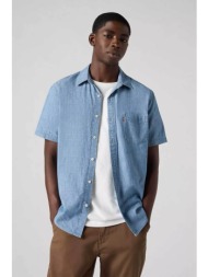 levi`s® ανδρικό πουκάμισο κοντομάνικο με τσέπη standard fit `sunset standard` - 866240062 denim blue