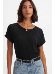 levi`s® γυναικείο t-shirt μονόχρωμο με rolled μανίκια standard fit `margot` - a72470017 μαύρο