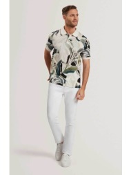 ted baker ανδρική μπλούζα πόλο με floral print regular fit `kivem` - 279418 εκρού