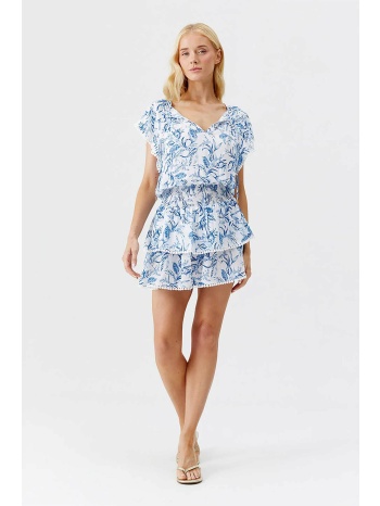 melissa odabash γυναικείο mini φόρεμα `keri blue leaf` 