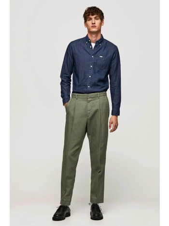 pepe jeans ανδρικό chino παντελόνι με λινό μονόχρωμο με σε προσφορά