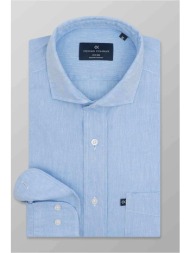 oxford company ανδρικό πουκάμισο μονόχρωμο regular fit `romeo` - l310-rn20.02a μπλε ανοιχτό