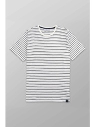 oxford company ανδρικό t-shirt με ριγέ σχέδιο regular fit - k402-mx20.01 λευκό