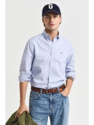 gant ανδρικό πουκάμισο button down classic poplin με κεντημένο λογότυπο slim fit - 3000102 σιελ