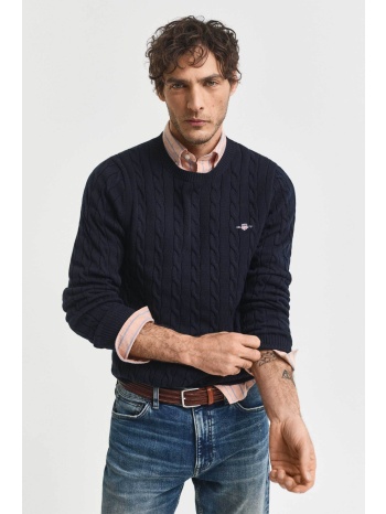 gant ανδρικό πουλόβερ με cable knit pattern και κεντημένο σε προσφορά
