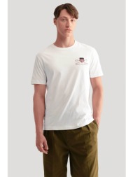 gant ανδρικό t-shirt με κεντημένο graphic logo regular fit - 2067004 λευκό