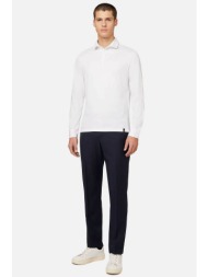 boggi milano ανδρικό παντελόνι από μαλλί regular fit - bo22c012301 μπλε σκούρο