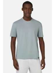 boggi milano ανδρικό t-shirt μονόχρωμο regular fit - bo25p046109 βεραμάν ανοιχτό