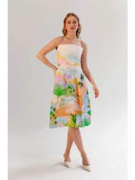 noib γυναικείο φόρεμα με all-over print `ariel midi by the sea` - ariel midi/ss25 πολύχρωμο