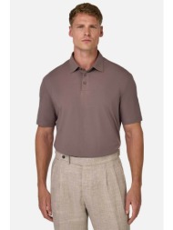 boggi milano ανδρική μπλούζα πόλο μονόχρωμη regular fit - bo25p046207 καφέ ανοιχτό