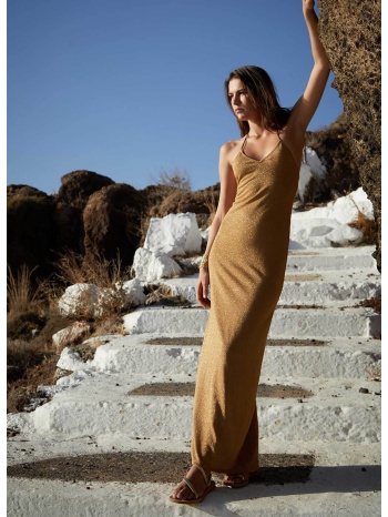 beliza γυναικείο maxi φόρεμα `kali lurex gold` 
