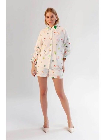 noib γυναικείο σορτς με all-over print `mia` - mia