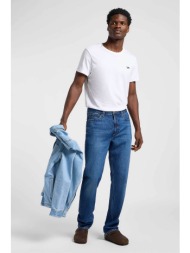 lee® ανδρικό τζιν παντελόνι με logo patch straight fit - 112364167 denim blue σκούρο