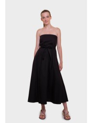 emme by marella γυναικείο midi φόρεμα strapless με ζώνη - 2515221502200 μαύρο