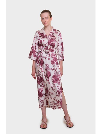 emme by marella γυναικείο midi φόρεμα σεμιζιέ με floral