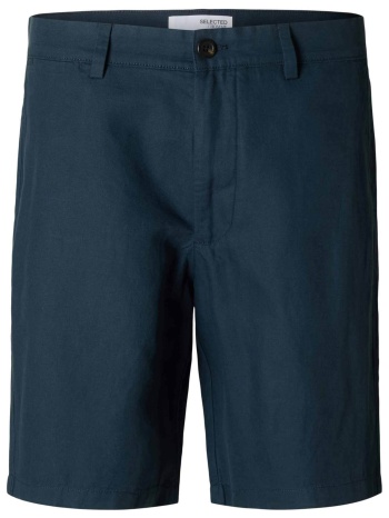 selected ανδρική βερμούδα chino με λινό regular fit  σε προσφορά