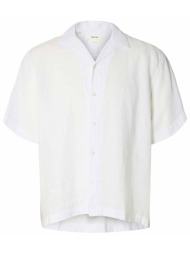 selected ανδρικό λινό πουκάμισο relaxed fit - 16096908 λευκό