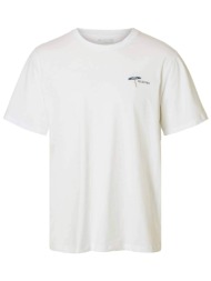 selected ανδρικό t-shirt με κεντημένο σχέδιο στο στήθος - 16097670 λευκό