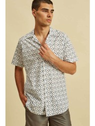 dors ανδρικό πουκάμισο με all-over print regular fit - 1038033.c01 λευκό